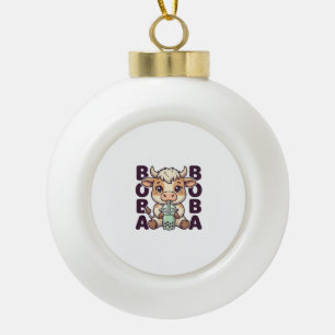 Boule En Céramique Thé aux perles de vache mignonne Design de T-Shirt