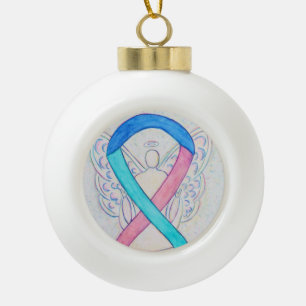 Boule En Céramique Thyroïde Cancer Sensibilisation Ruban Angel Ornem