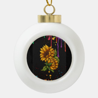 Boule En Céramique Tournesols dessiner art, tournesols amour
