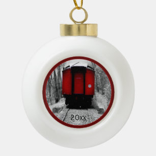 Boule En Céramique Train ferroviaire Black and Red Heritage