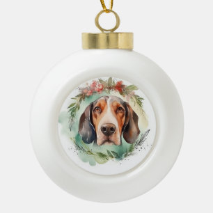Boule En Céramique Treeing Walker Christmas Wreath Festive Pup