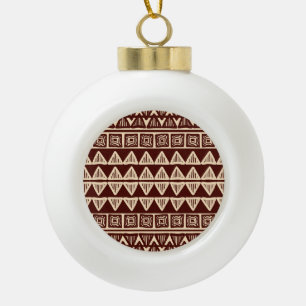 Boule En Céramique Tribal Striped : Oeuvre Ornementale.