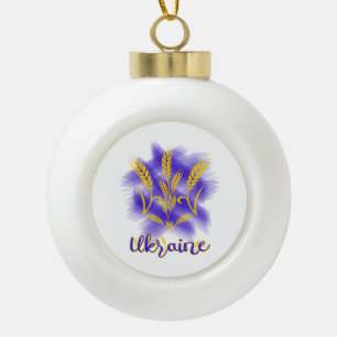 Boule En Céramique Trident ukrainien fait d'oreille de blé