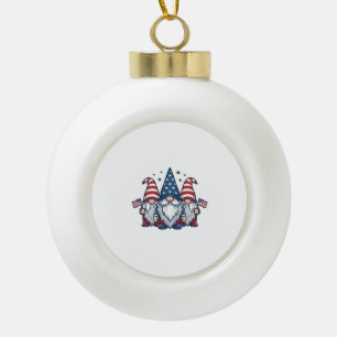 Boule En Céramique Trio de gnomes patriotiques dessin vectoriel vinta