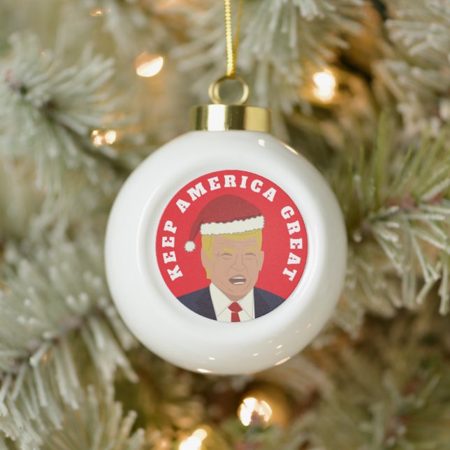 Boule En Céramique Trump Keep America Great Christmas Ball Orament (Arbre)