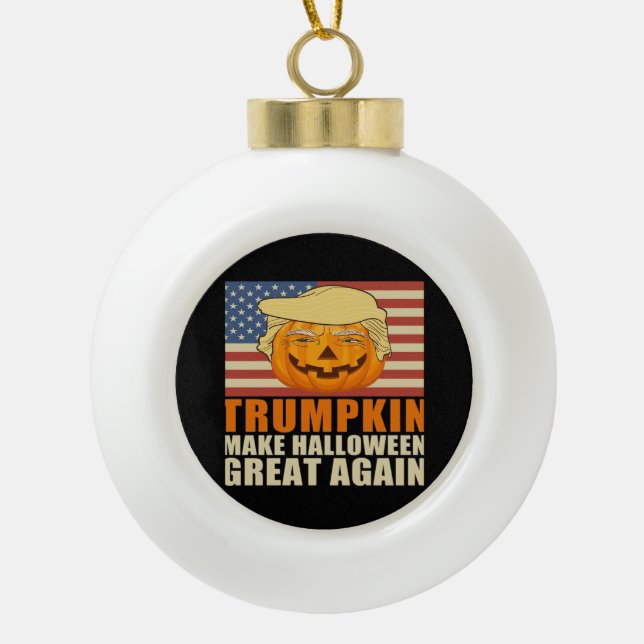 Boule En Céramique Trumpkin Halloween Funny Classic & Basic Design (Devant)