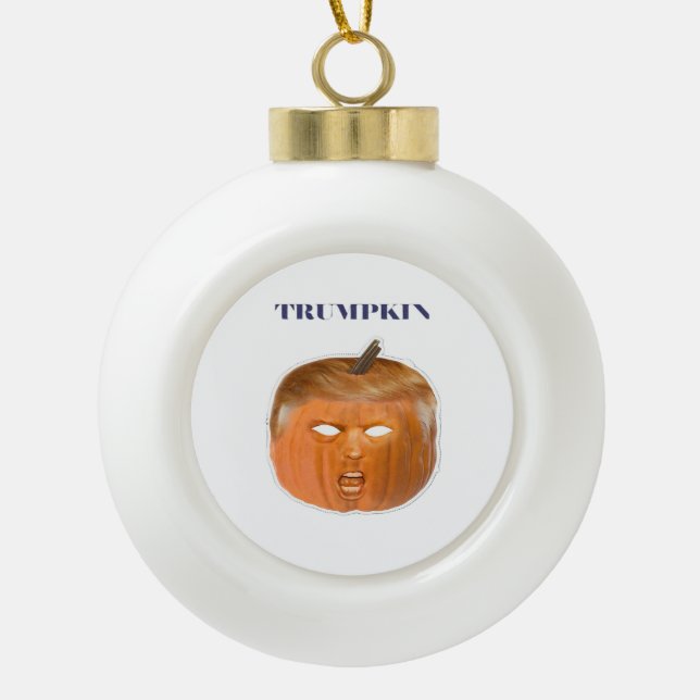 Boule En Céramique Trumpkin Halloween Masque Classique (Devant)