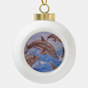 Boule En Céramique Un morceau de dauphins de saut