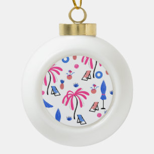 Boule En Céramique Vacances d'été : Palm Trees Ananas Motif