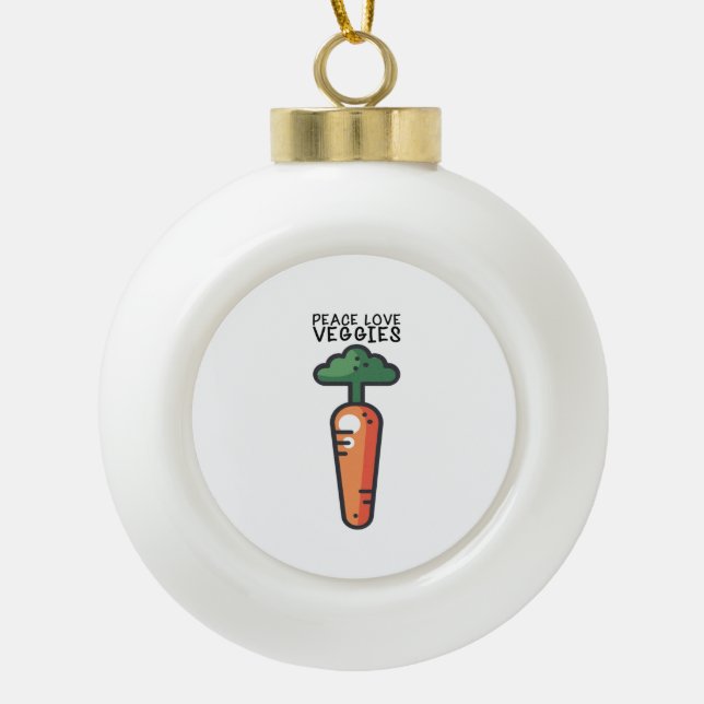Boule En Céramique Vegan - Peace Love Légumes (Devant)