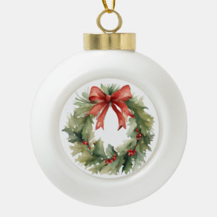 Boule En Céramique Verre de Noël d'aquarelle