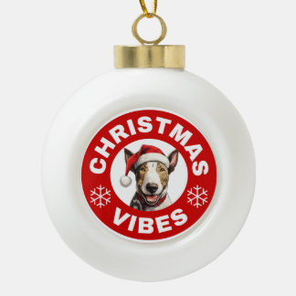 Boule En Céramique Vibes de Noël Bull Terrier