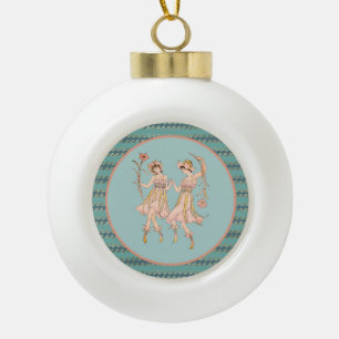 Boule En Céramique Vintage Shakespeare's Garden Women avec fleurs