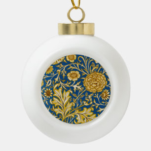 Boule En Céramique Vintage William Morris Cherwell Bleu Art Floral