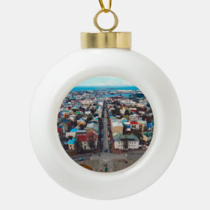 Boule En Céramique Vue aérienne de Reykjavik