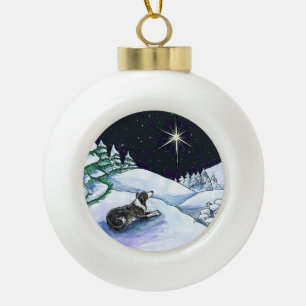 Boule En Céramique While Shepherds watched ornament.