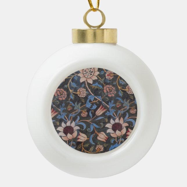 Boule En Céramique William Morris Evenlode Textile Floral Art (Devant)