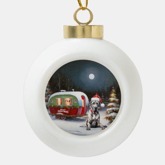 Boule En Céramique Winter Great Dane Caravan Christmas Adventure (Devant)