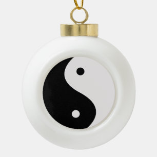 Boule En Céramique Yin et Yang Black & White Arbre de Noël