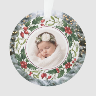 Boule florale classique pour le 1er Noël de bébé