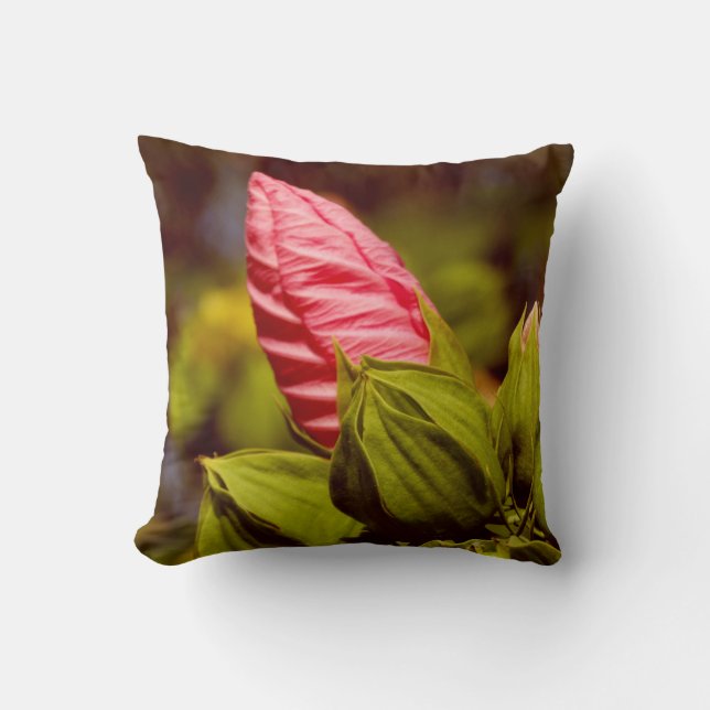 Boule rose Fleur Jardin Floral Coussin Décoratif (Recto)