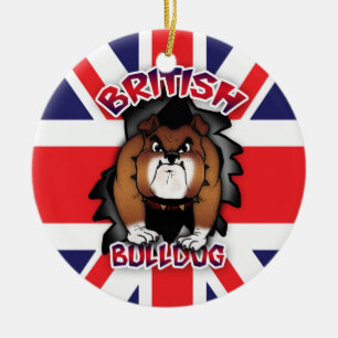 Bouledogue britannique - Union Jack - ornement