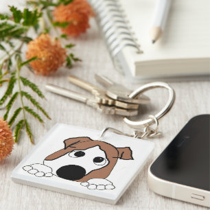 bouledogue de dessin animé rouge et blanc à double