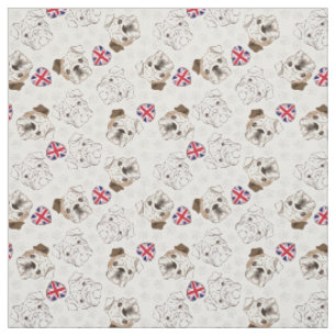 Bouledogue et tissu anglais d'Union Jack par la