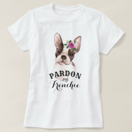 Bouledogue français avec le T-shirt de fleurs