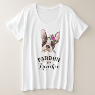 Bouledogue français avec le T-shirt de Plus-Size