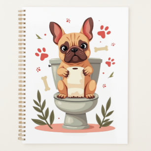 Bouledogue français en colère vintage tenant du pa