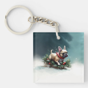 Bouledogue français Noël neige hiver