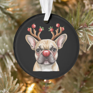 Bouledogue Français Renne Amoureux des Chiens Noël