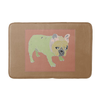 bouledogue français, tapis de bain