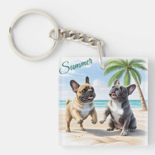 Bouledogues français plage Bouledogue français