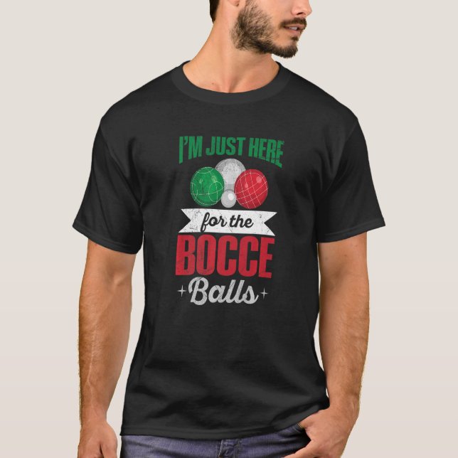 Boules Bocce-Ball-Angebot für einen italienischen  T-Shirt (Vorderseite)
