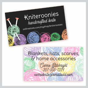 Boules colorées de fil tricot aiguilles biz cartes