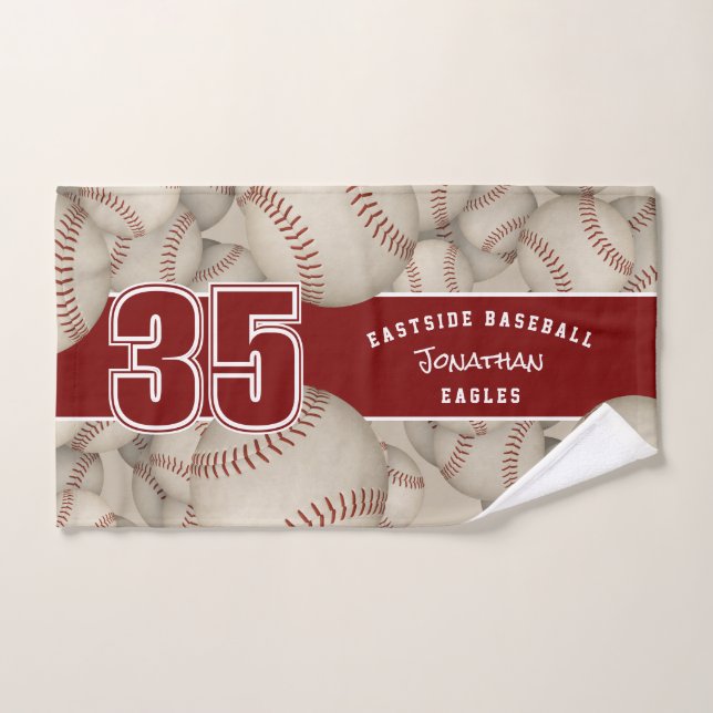 boules de baseball grungy softballs athlète et nom (Serviette à main)