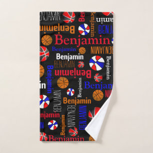 Boules de basket sports rouge bleu noir orange