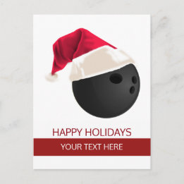 Boules de bowling de Noël cartes postales de chape