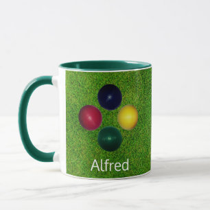 Boules de croquet personnalisées sur Mug d'herbe v