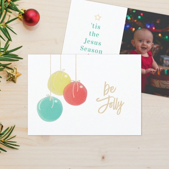 Boules de Noël étincelantes Carte de Noël photo (Créateur téléchargé)