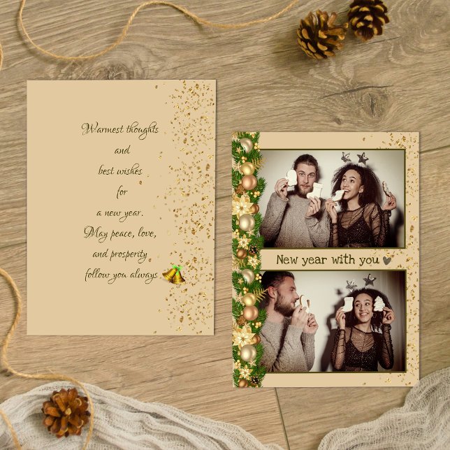 Boules de Noël simples 2 photo Carte de vacances (Créateur téléchargé)