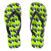 Boules de pelouse vert citron, tongs