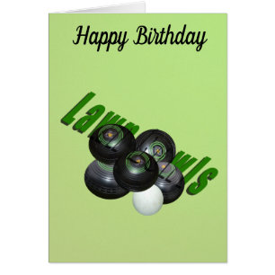 Boules De Pelouse Vertes Et Logo, Carte Anniversai
