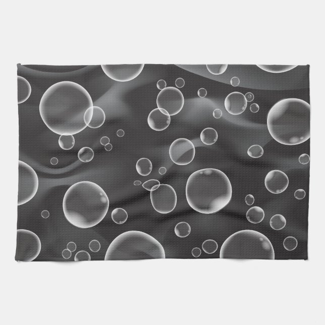 Boules noires Serviette de cuisine Décor (Horizontal)