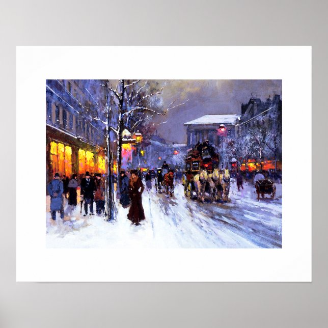 Boulevard de la Madeleine, Winter. Fine Art Poster (Vorne)