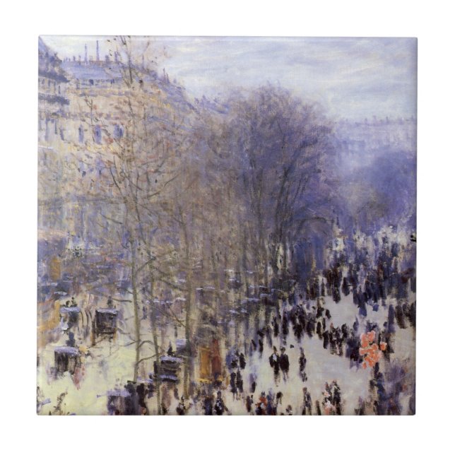 Boulevard des Capucines von Claude Monet Fliese (Vorderseite)