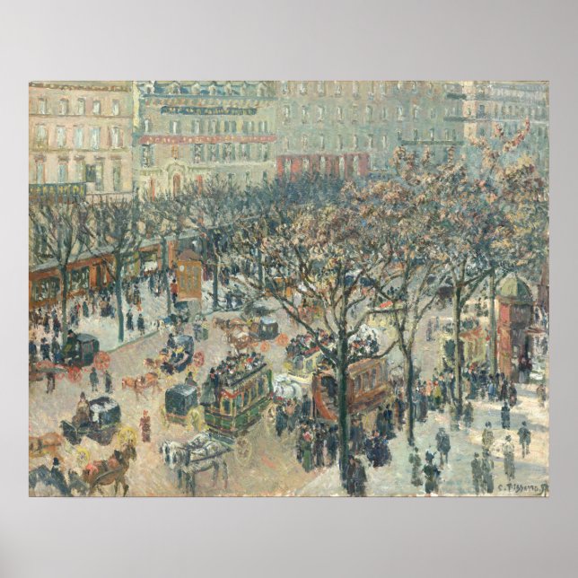 Boulevard des Italiens - Camille Pissarro Kunst, D Poster (Vorne)