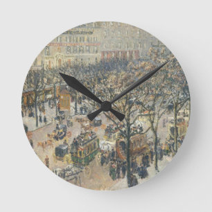 Boulevard-DES Italiens, Morgen, Sonnenlicht, 1897 Runde Wanduhr
